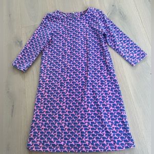 Vineyard Vines blue and pink mid sleeve dress. Girls size large (14).